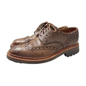 GRENSON Archie Commando Sole Brogue Shoes Brown Leather Mens Lace Up Size 7